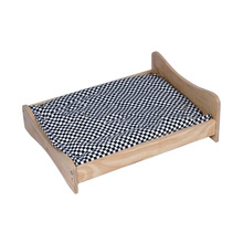 Plush mat wooden pet bed for cat dog